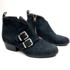 Ellen Tracy Romero Black Suede Ankle Boots